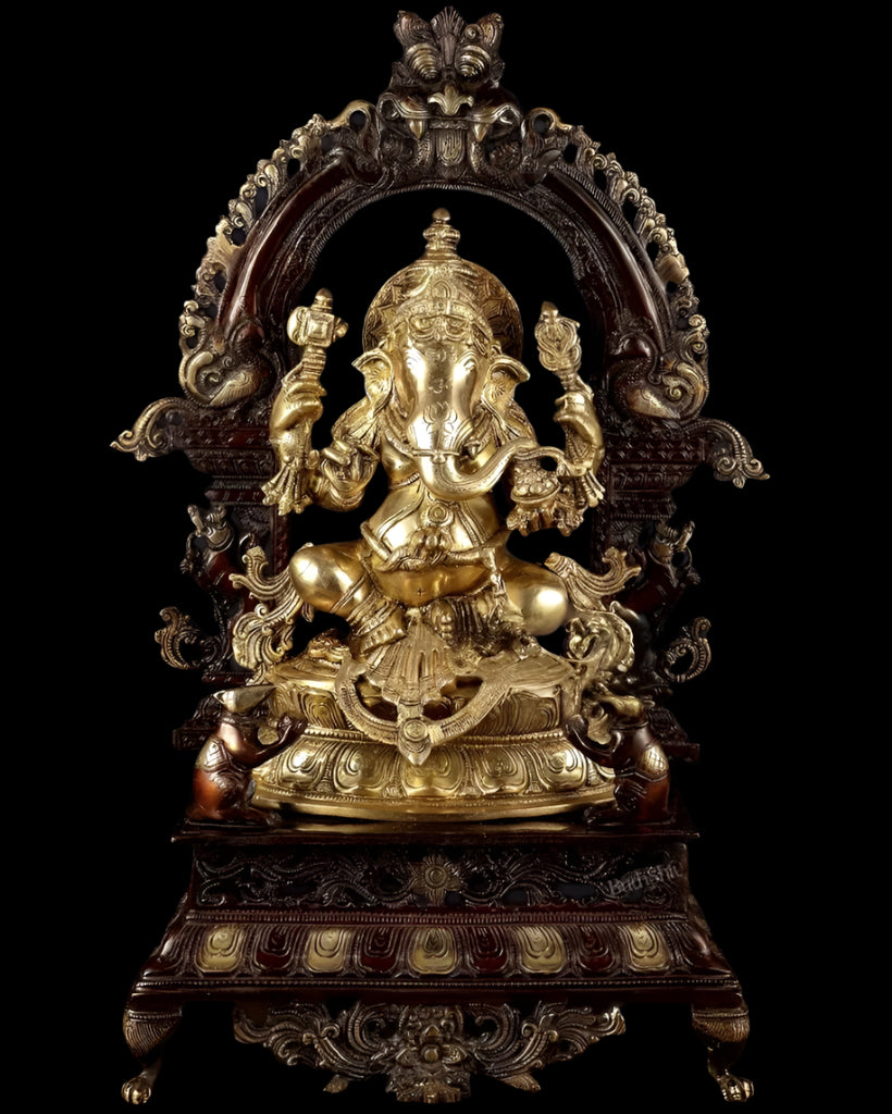 Handcrafted Brass Ganesha Statue (Height:27 Inches)