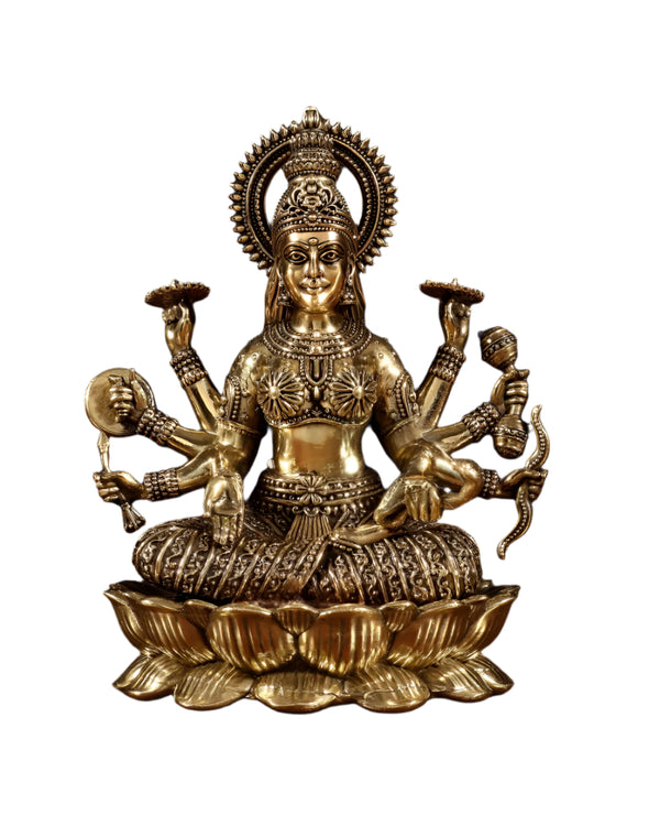 Brass Superfine Vijaya Lakshmi Idol (Height:6.75 Inches)