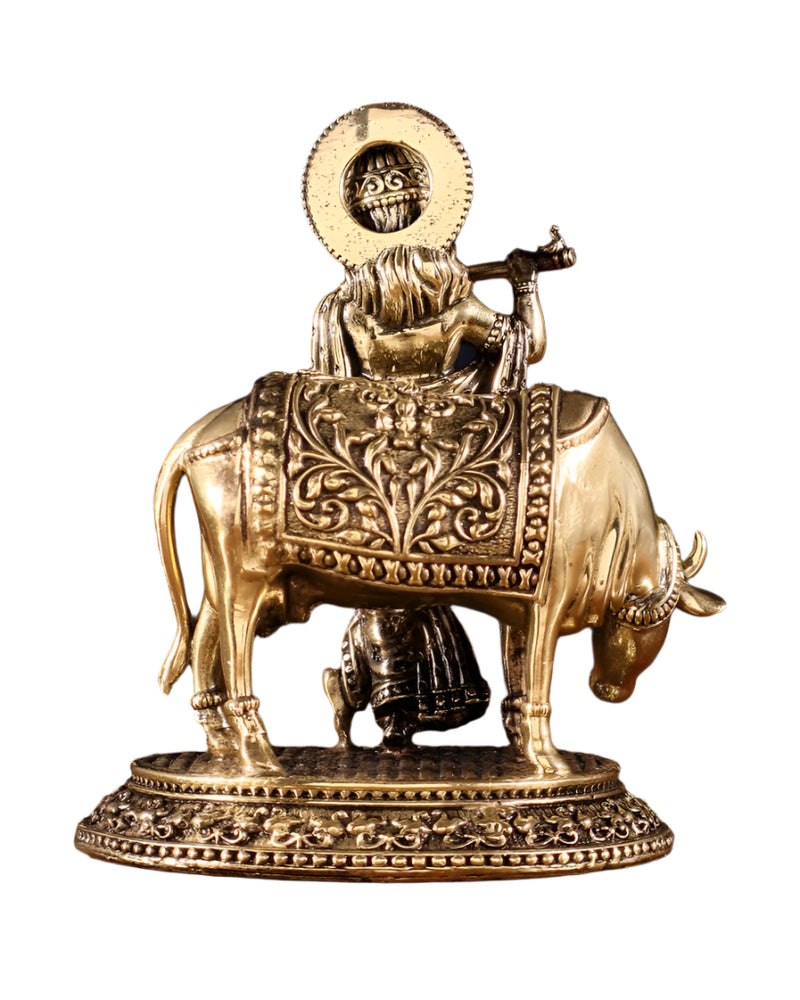 Brass Superfine Lord Krishna Murti (Height:5.5 Inches)