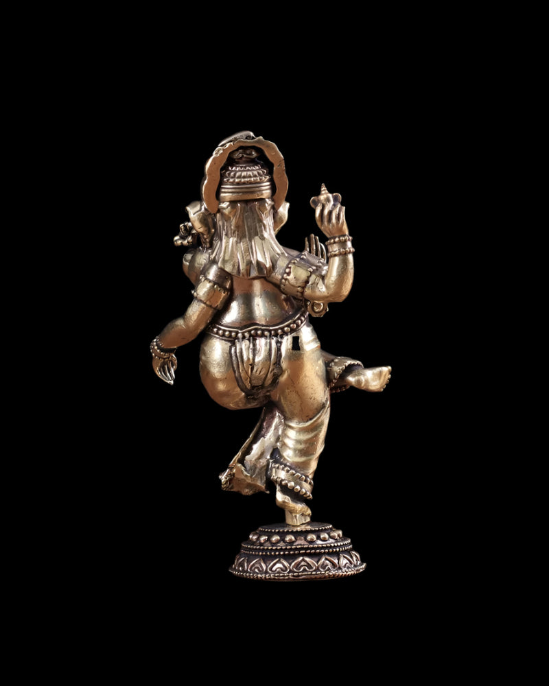 Brass Superfine Dancing Ganesha Idol (Height:6 Inches)