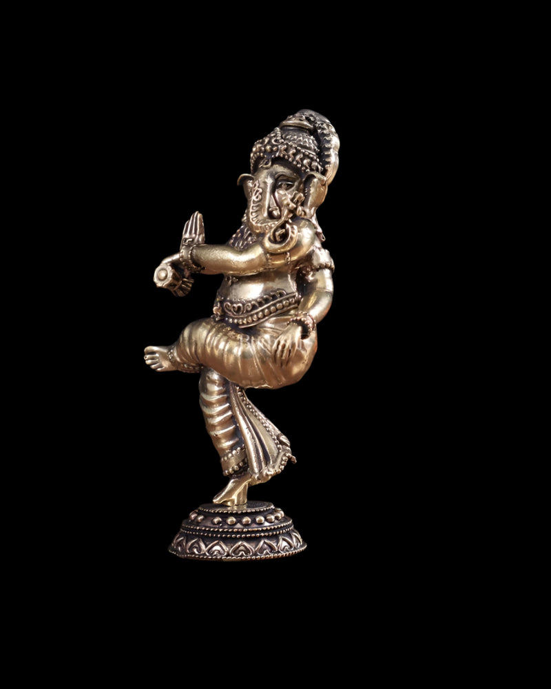 Brass Superfine Dancing Ganesha Idol (Height:6 Inches)