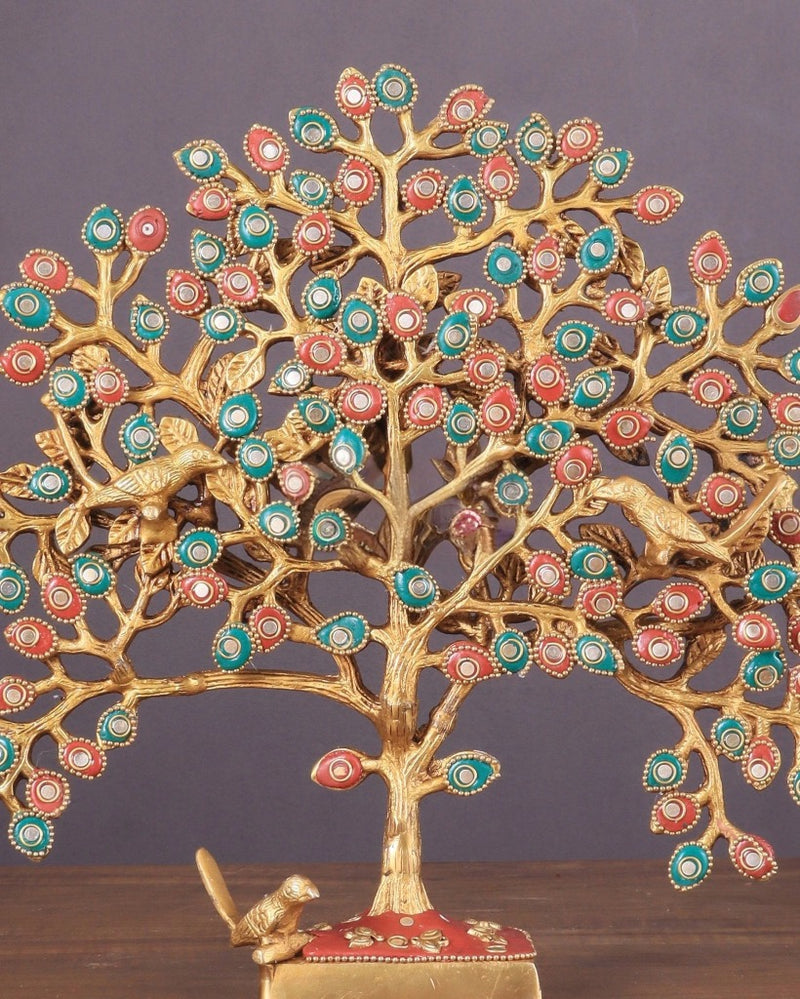 Brass Kalpavriksha tree for tables (Height :11 Inches)