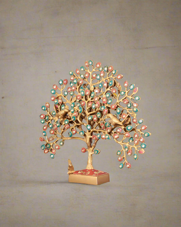 Brass Kalpavriksha tree for tables (Height :11 Inches)