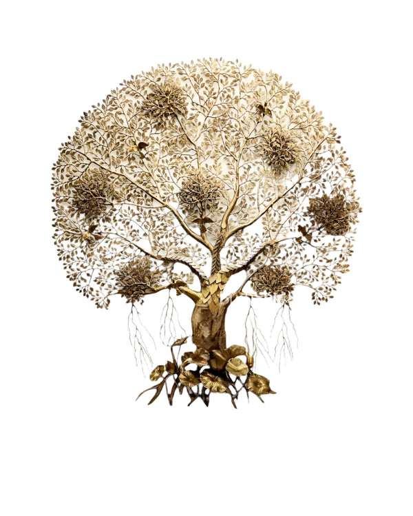 Majestic Brass Kalpavriksha Tree Wall Hanging (Height :75 Inches)