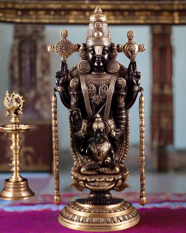 Superfine Brass Tirupati Balaji Idol (Height: 19.5 Inch)