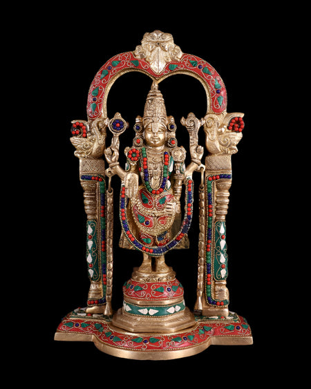 Brass Tirupati Balaji Statue (Height: 14 Inch)