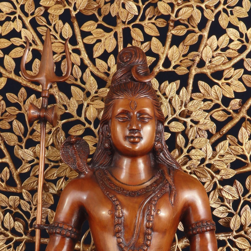 Superfine Brass Lord Shiva & Kalpavriksha Tree Statue Combo