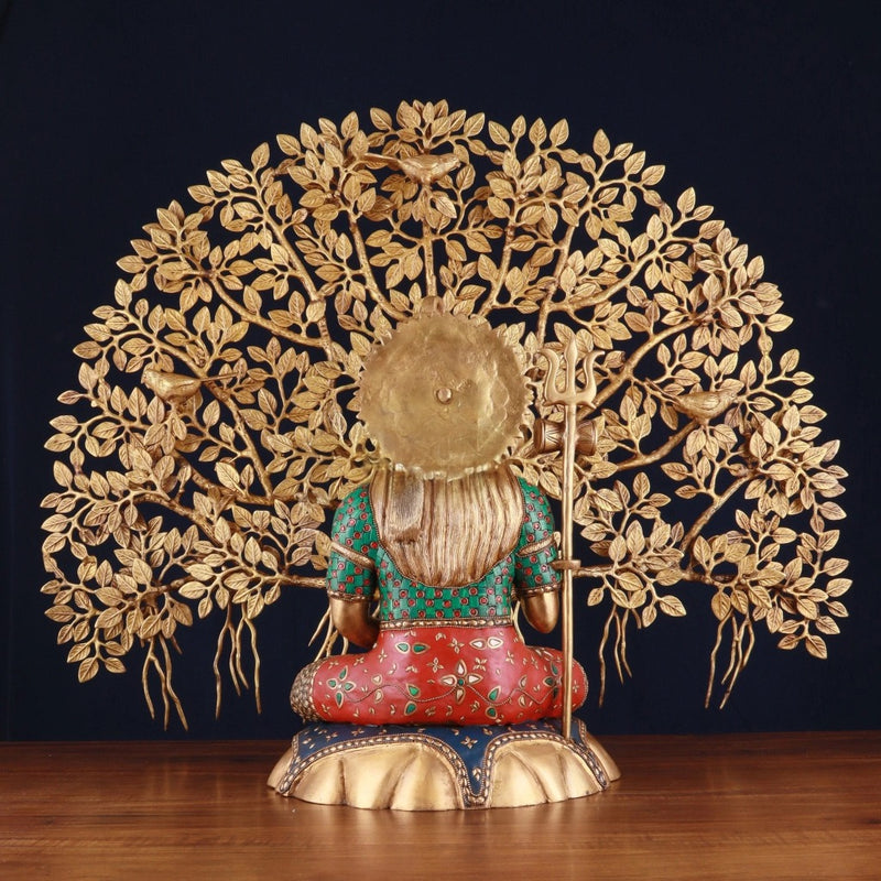 Brass Lord Shiva & Kalpavriksha Tree Statue Combo