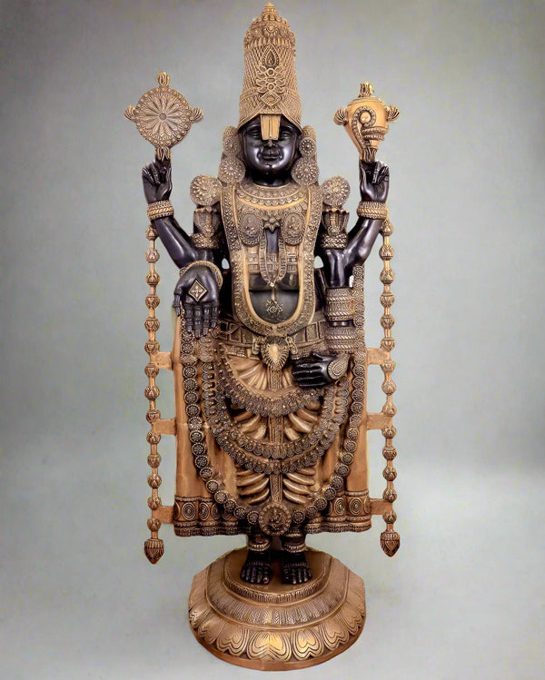 Brass Grand Tirupati Balaji Statue (Height : 72 Inches) Mandir Setting