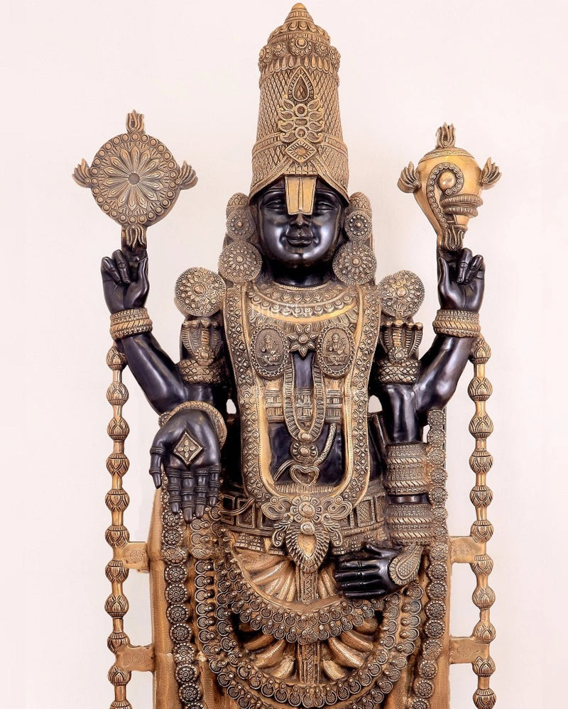 Brass Grand Tirupati Balaji Statue (Height : 72 Inches)