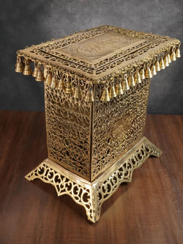 Brass Rectangular Chowki (Height:20 Inches) Entryway Setting
