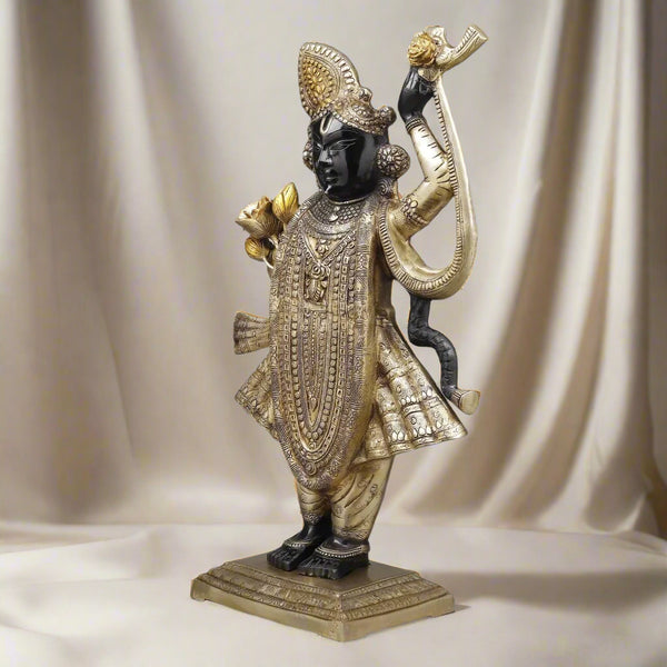 Brass Srinath Ji as Bihari ji Standing  (Height: 32 Inches) Entryway Setting