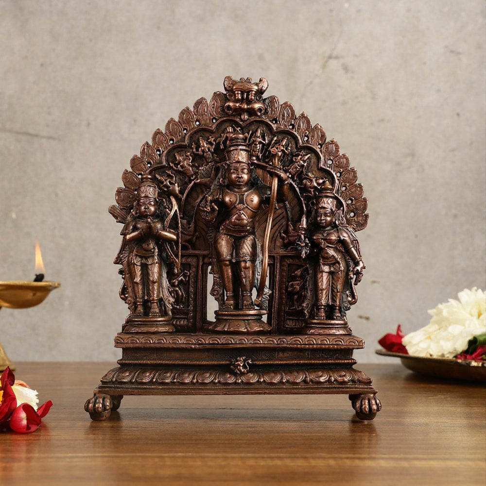 Copper Ram Darbar Idol (Height: 7 inch)