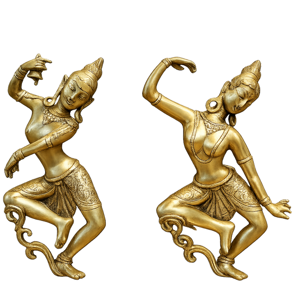 Elegant Brass Dancing Shiva Parvati Statue (Height:16 Inches) Entryway Setting