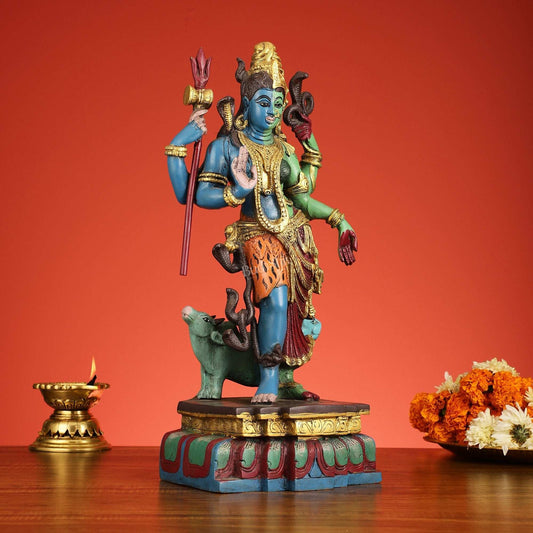 Brass Ardhanarishwara Murti Height: 19 Inch