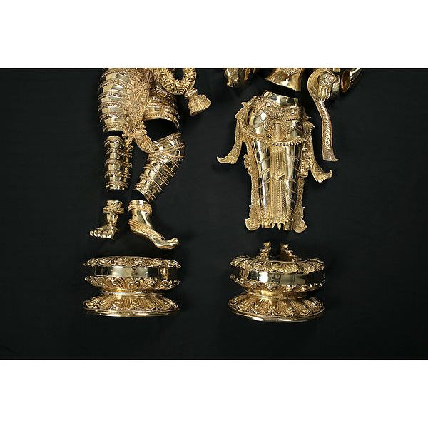 Brass Radha Krishna Wall Hanging Idol (Height :54 Inches) Study Setting