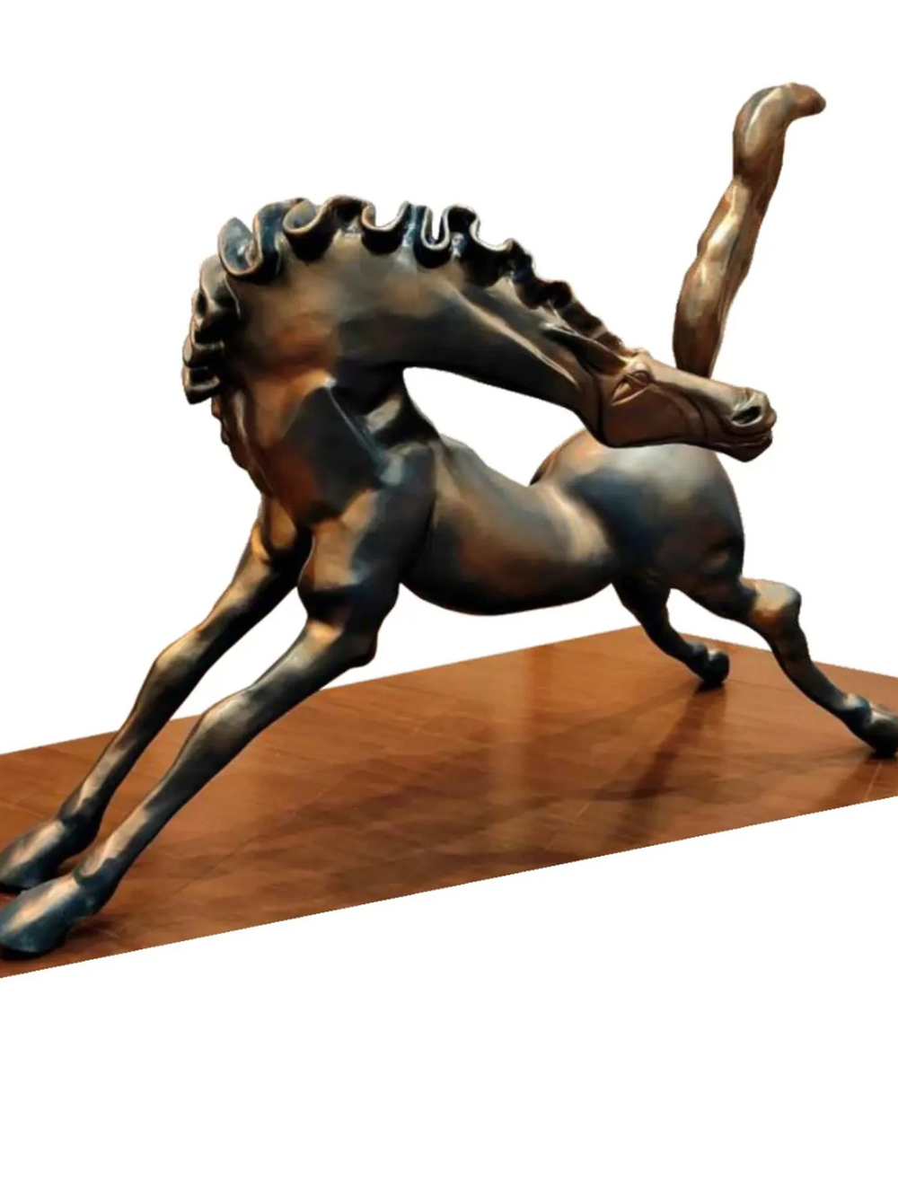 Fibre Large Attractive Horse With Tail Sculpture (Height :91 Inches)