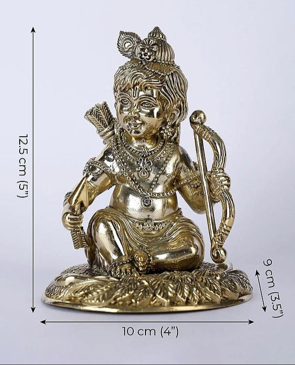 Superfine Brass Ram Lalla Murti (Height :4 Inches)