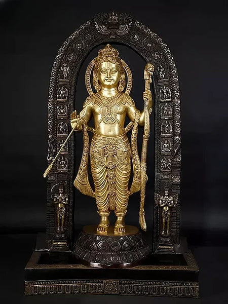 Brass Large Ram Lalla Statue (Height: 53 Inches)