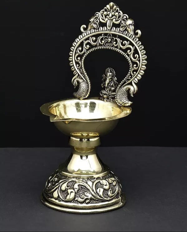 Superfine Brass Lord Ganesha Diya (Lamp) (Height :5 Inches)