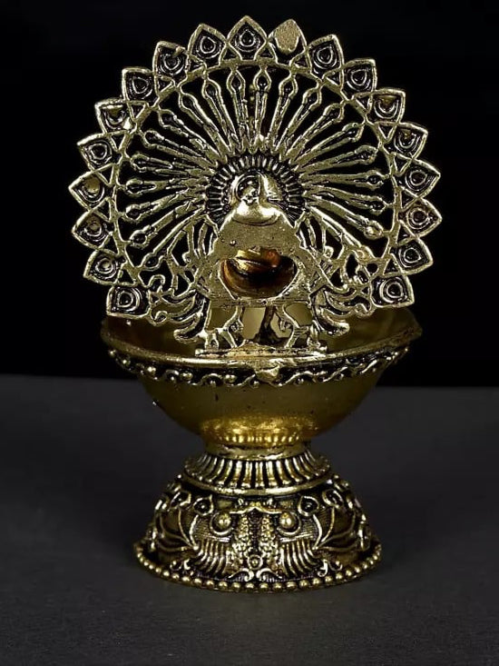 Brass Small Superfine Designer Peacock Diya (Height :4 Inches)