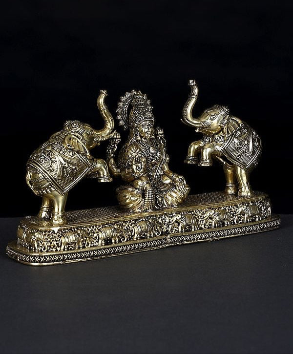 Superfine Brass Goddess Gajalakshmi Idol (Height :8 Inches)