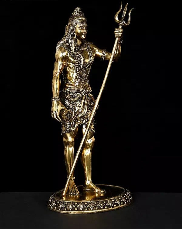 Superfine Brass Standing Lord Shiva Idol (Height :11 Inches)