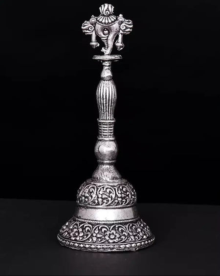 Superfine Conch Bell in Brass with Silver Plating (Height :4.3 Inches)