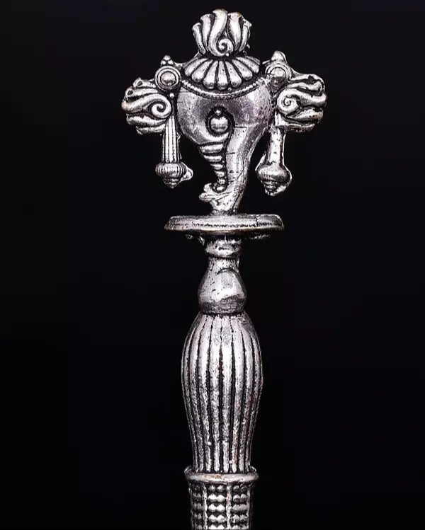 Superfine Conch Bell in Brass with Silver Plating (Height :4.3 Inches) Entryway Setting