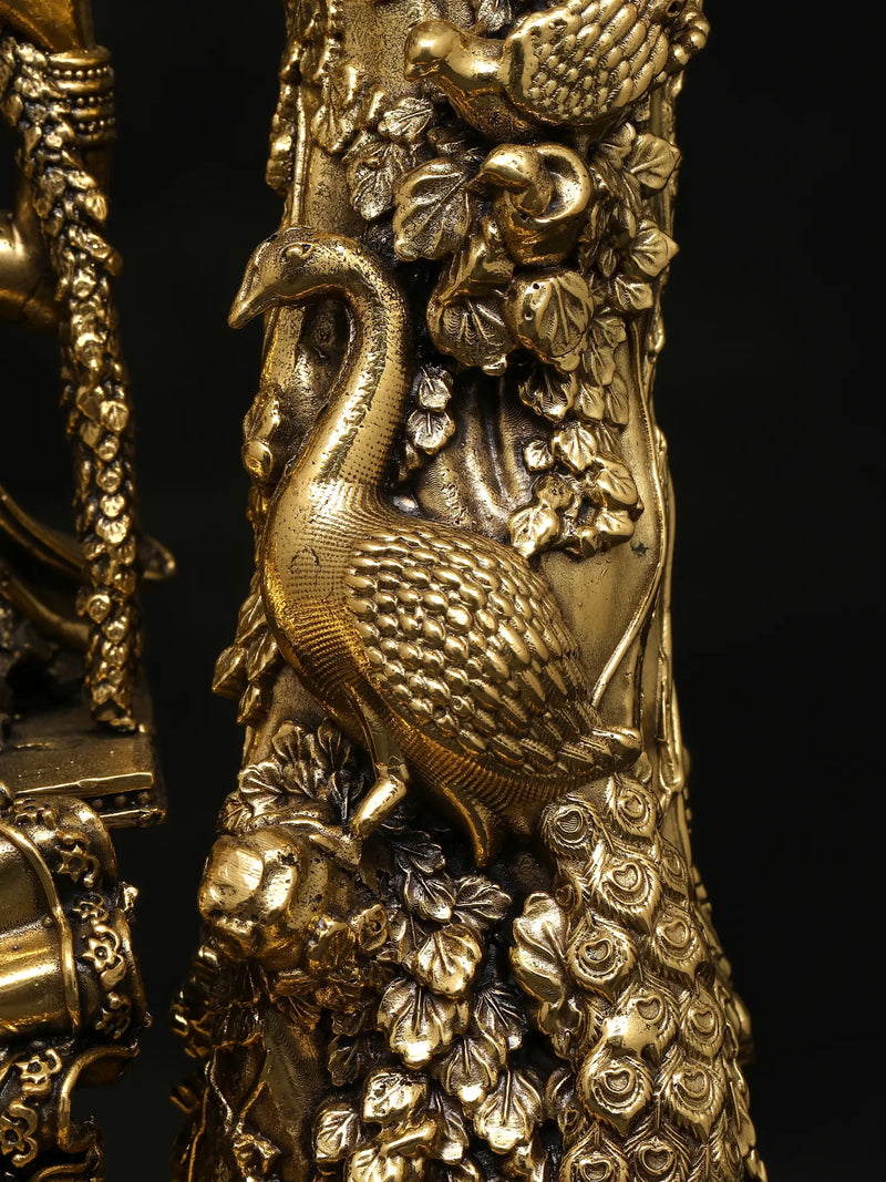 Superfine Brass Radha Krishna Idol on Swing Super fine detailing