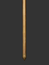 Brass trishul staff with pointed bottom tip and cylindrical shaft.