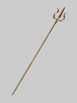 Brass trishul tall staff with trident ornament at the top