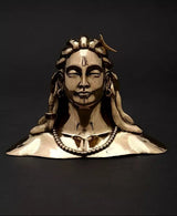 Small Adiyogi Shiva idol bust, gold-tone metallic, 2.5 in height