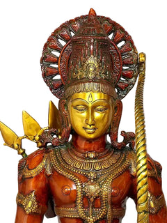 Large Shri Ram Darbar Brass Statue Set of Four | Exquisite Handcrafted Hindu Deity Sculptures for Temple, Home & Spiritual Decor (Height:40 Inches)