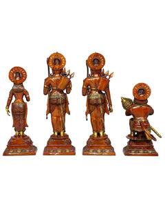 Large Shri Ram Darbar Brass Statue Set of Four | Exquisite Handcrafted Hindu Deity Sculptures for Temple, Home & Spiritual Decor (Height:40 Inches)