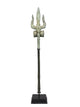 Brass Trishul of Lord Shiva with Wood Base (Height: 46 Inches)