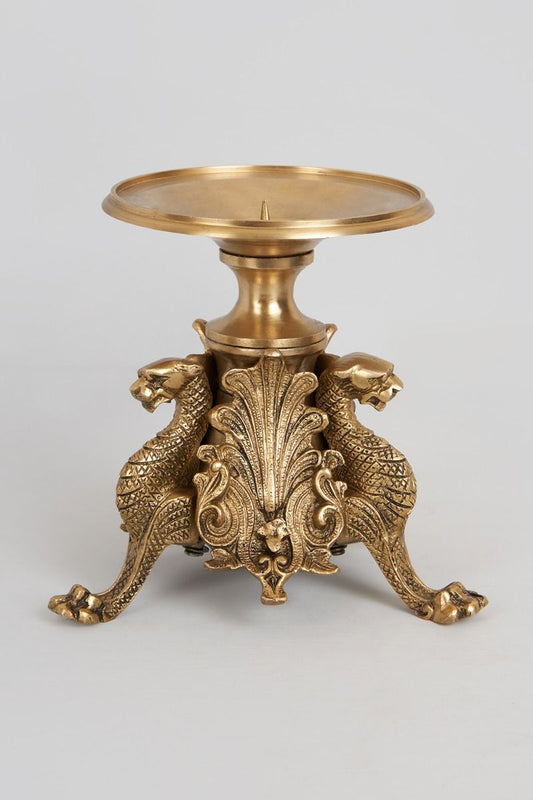 Brass Regal Radiance Candle stand (Height: 6.8 Inches)