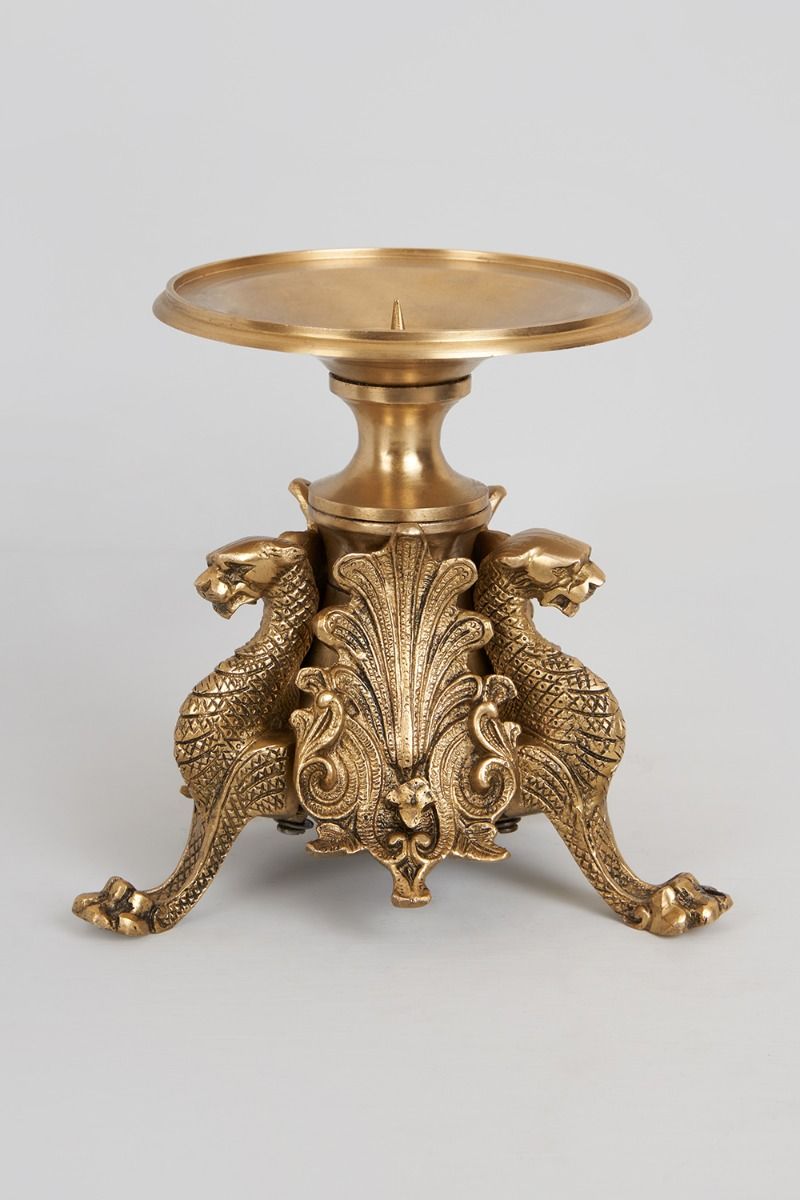 Brass Regal Radiance Candle stand (Height: 6.8 Inches)