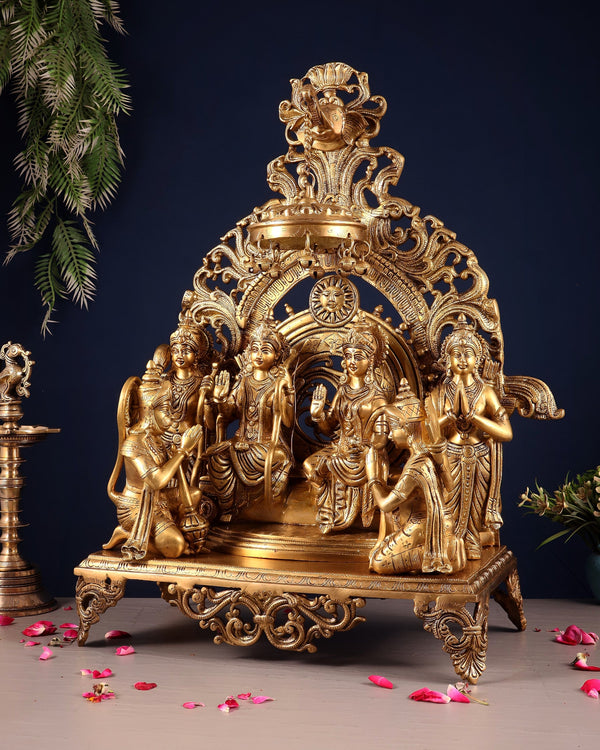 Brass Ram Darbar with beautiful frame (Height: 23 Inches) Entryway Setting