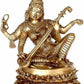 Goddess Saraswati Brass Idol – Deity of Arts | Handmade , 17 inches