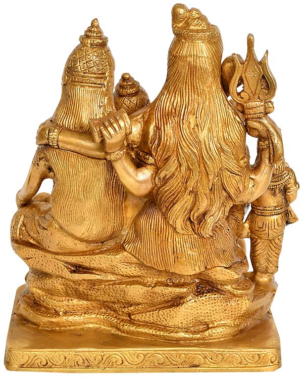 Handmade Brass Shiva Parivar Idol 8 inches Entryway Setting