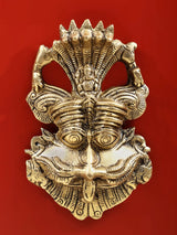 Brass panchanaga kirtimukha with seated Ganesha top detail face ornament