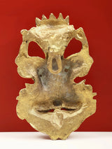 Brass panchanaga kirtimukha back relief, crown and central face features