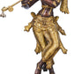 Brown Gold Brass Statue of Standing Lord Krishna Playing the Flute 14 inches