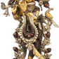 Handmade Brown Silver  Brass Statue of Peetambara Lord Krishna 13 inches