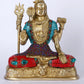 Handmade Brass Statue of Mahayogi Shiva in Ashirwad Mudra 8 Inches