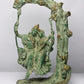 Amazing Patina Gold Brass Statue of Radha-Krishna Swinging in Amorous Bliss 18 CM