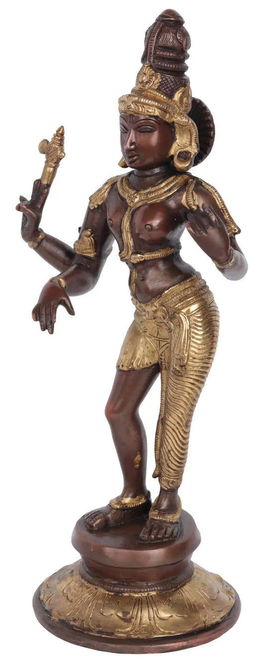 Ardhanarishvara Brass Sculpture | Handcrafted Idol 11 inches