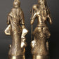 Standing Shiva Parvati Idol in Blessing Gesture | Set of Two Brass Statues 12 Inches