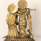 Divine Brass Statue of Radha and Krishna with Cow and Peacock 22 Inches